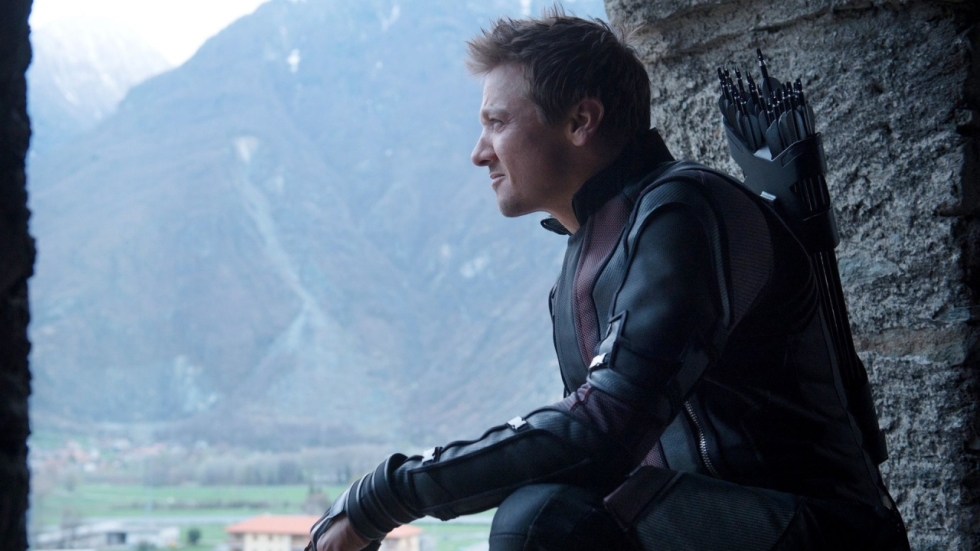 Hawkeye bont en blauw op foto 'Avengers 4'