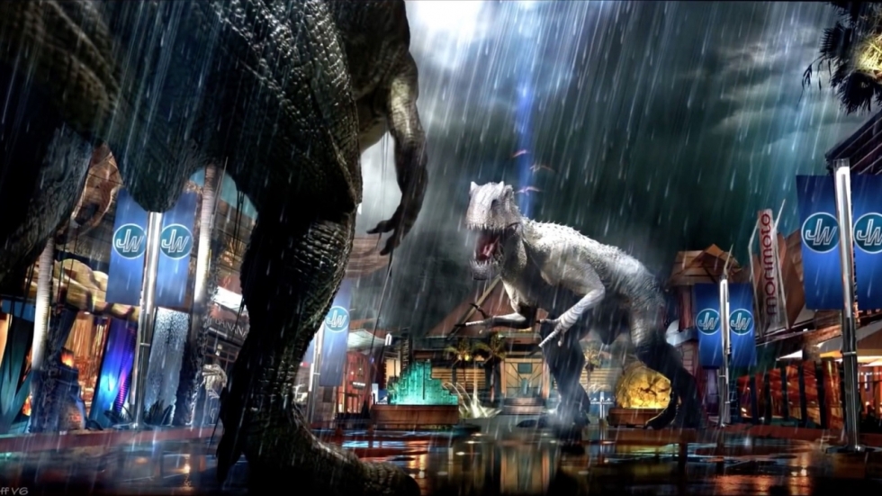 Robot dinosaurus in actie op set 'Jurassic World 3'