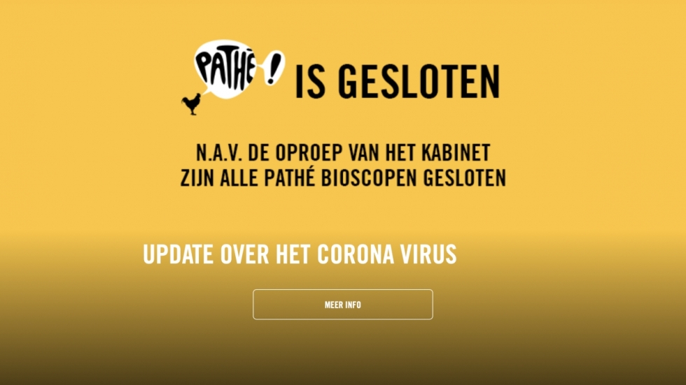 Coronacrisis: alle bioscopen tot 6 april dicht