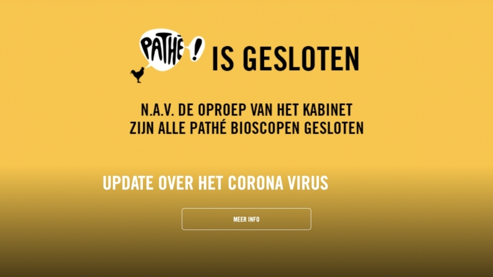 Balen: Bioscopen nog langer dicht in strijd tegen het coronavirus!