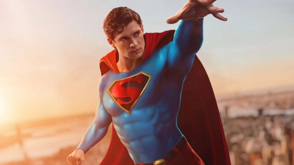 David Corenswet als klassieke Superman op poster 'Superman: Legacy'